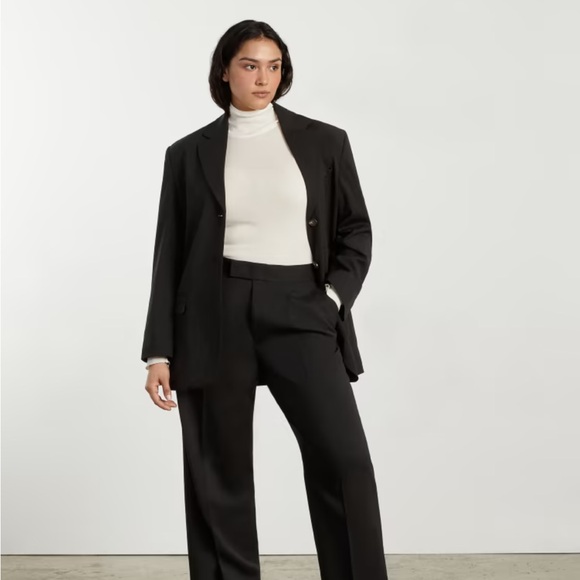 Everlane 80’s Italian Wool Black Blazer - Picture 3 of 13